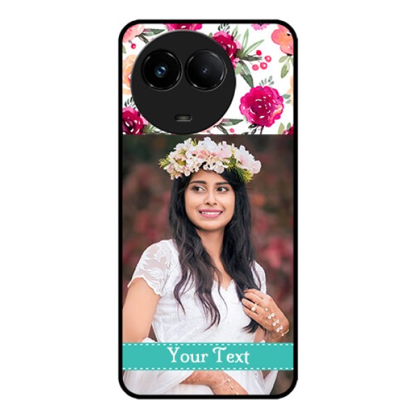 Realme C67 5G Custom Glass Phone Case - Water Colors Floral Design Realme C67 5G Custom Glass Phone Case - Water Colors Floral Design