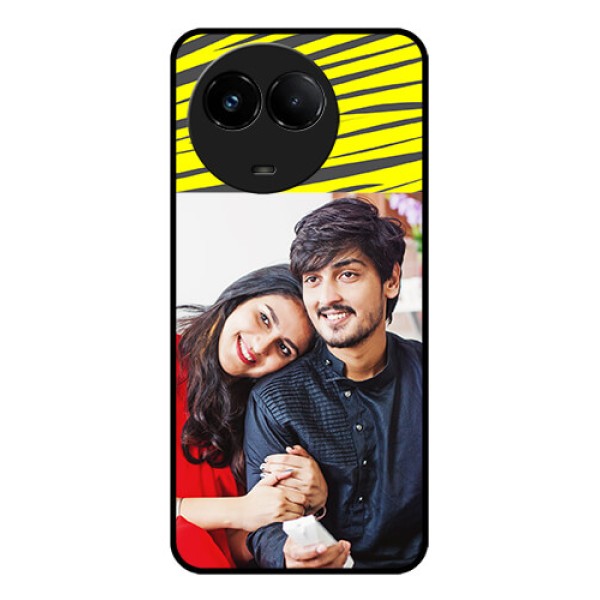 Realme C67 5G Custom Glass Phone Case - Yellow Abstract Design