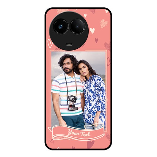Realme C67 5G Custom Glass Phone Case - Love Doodle Art Design