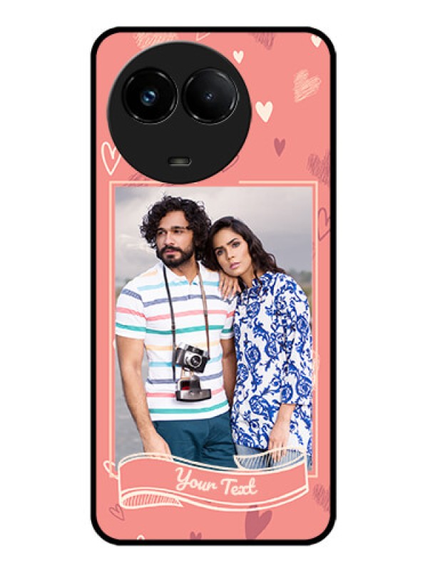 Custom Realme C67 5G Custom Glass Phone Case - Love Doodle Art Design