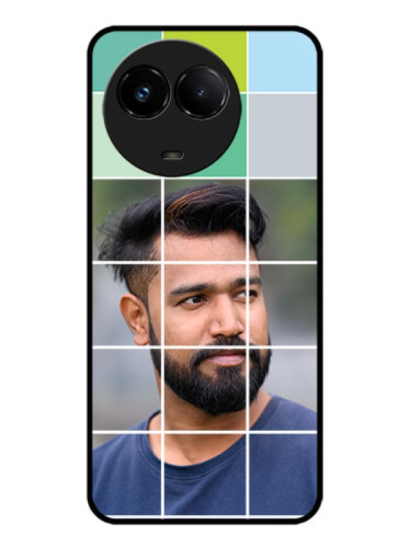 Custom Realme C67 5G Custom Glass Phone Case - With White Box Pattern