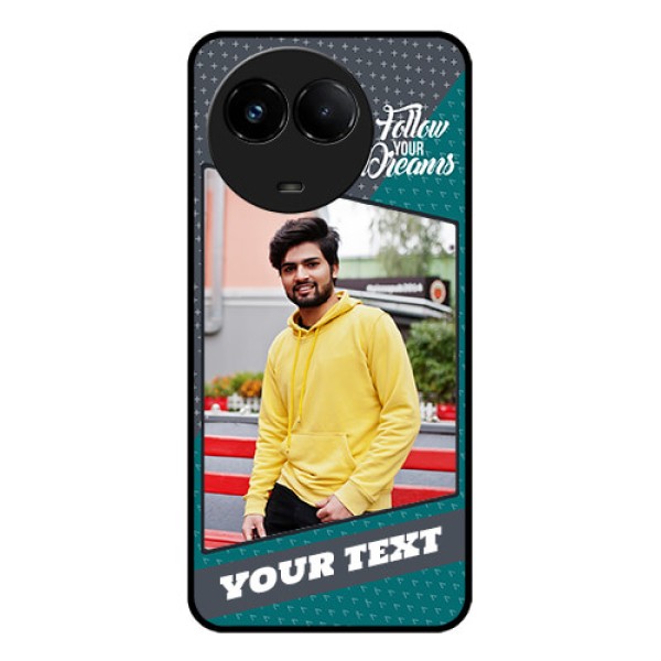 Realme C67 5G Custom Glass Phone Case - Background Pattern Design With Quote Realme C67 5G Custom Glass Phone Case - Background Pattern Design With Quote
