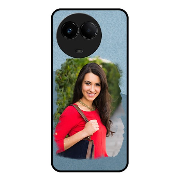 Realme C67 5G Custom Glass Phone Case - Grunge Line Art Design