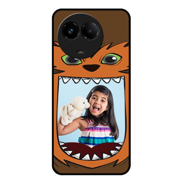 Realme C67 5G Custom Glass Phone Case - Owl Monster Back Case Design Realme C67 5G Custom Glass Phone Case - Owl Monster Back Case Design