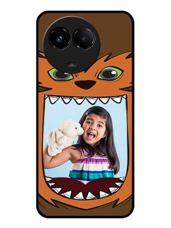 Custom Realme C67 5G Custom Glass Phone Case - Owl Monster Back Case Design