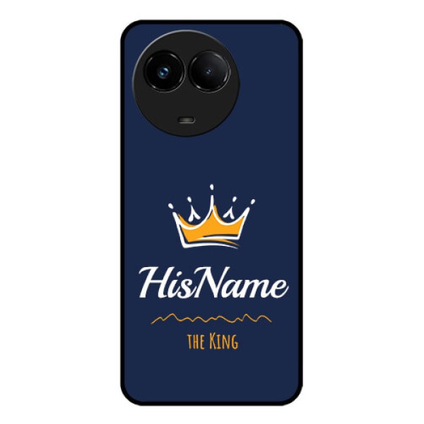 Realme C67 5G Custom Glass Phone Case - King With Name Design