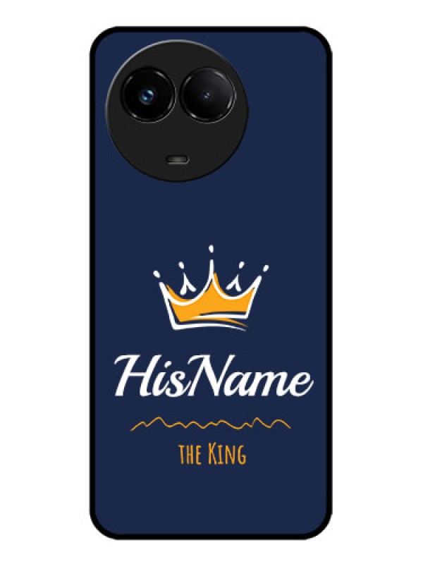 Custom Realme C67 5G Custom Glass Phone Case - King With Name Design