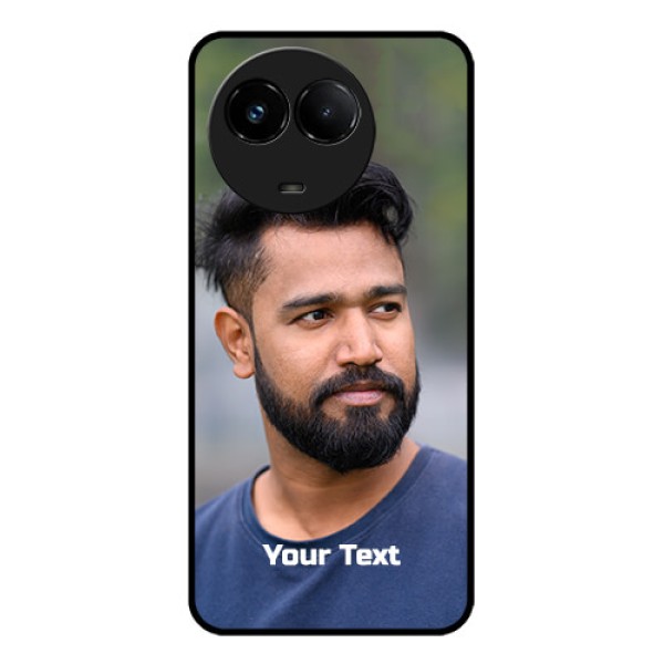 Realme C67 5G Custom Glass Phone Case - Photo With Text Design