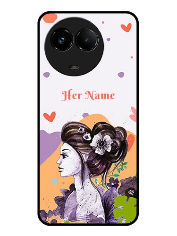 Custom Realme C67 5G Custom Glass Phone Case - Woman And Nature Design