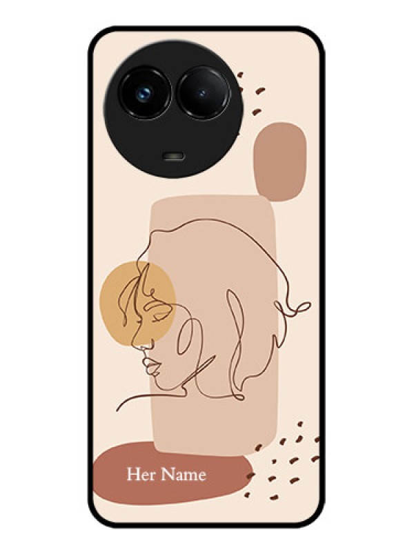 Custom Realme C67 5G Custom Glass Phone Case - Calm Woman Line Art Design