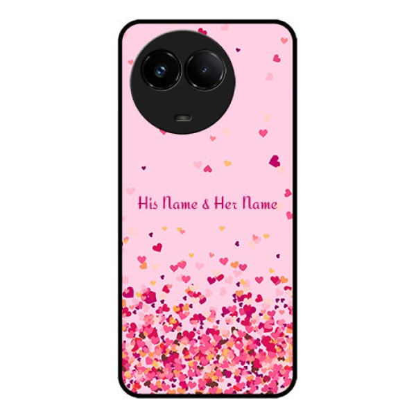 Realme C67 5G Custom Glass Phone Case - Floating Hearts Design Realme C67 5G Custom Glass Phone Case - Floating Hearts Design