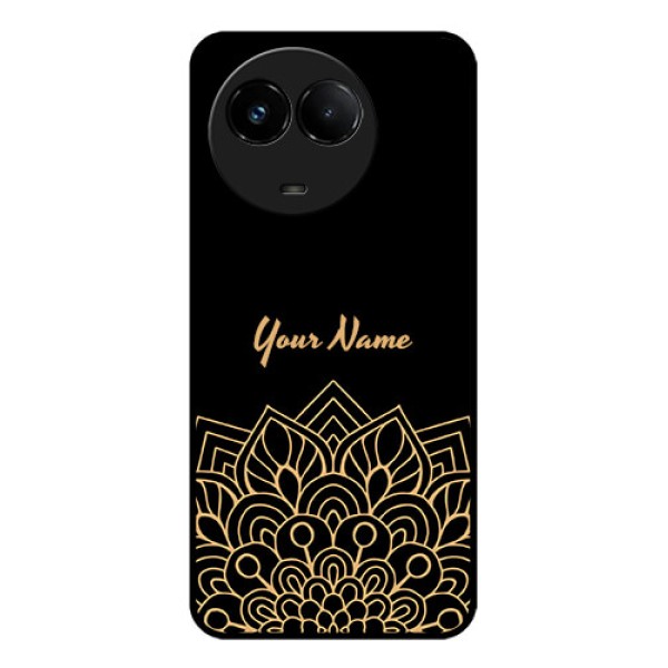 Realme C67 5G Custom Glass Phone Case - Golden Mandala Design