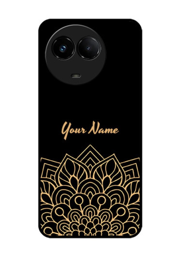 Realme C67 5G Custom Glass Phone Case - Golden Mandala Design