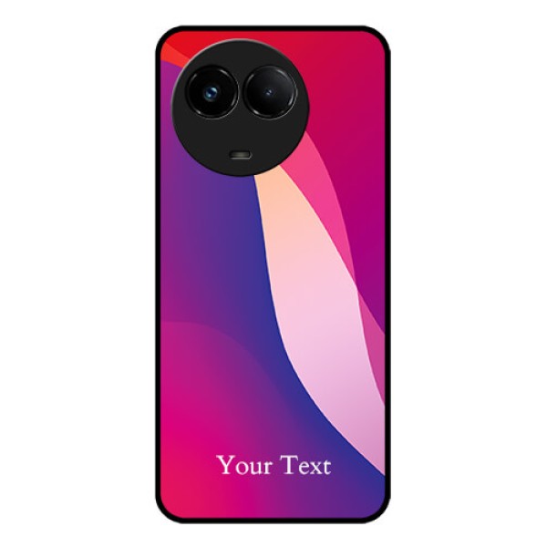 Realme C67 5G Custom Glass Phone Case - Digital Abstract Overlap Design