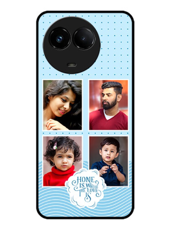 Custom Realme C67 5G Custom Glass Phone Case - Cute Love Quote With 4 Pic Upload Design