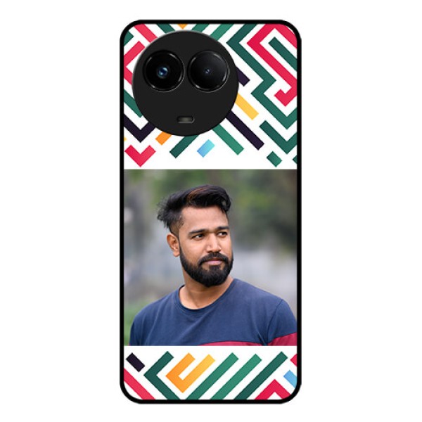 Realme C67 5G Custom Glass Phone Case - Colorful Maze Pattern Design Realme C67 5G Custom Glass Phone Case - Colorful Maze Pattern Design