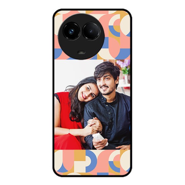 Realme C67 5G Custom Glass Phone Case - Semi - Circle Maze Pattern Design Realme C67 5G Custom Glass Phone Case - Semi - Circle Maze Pattern Design