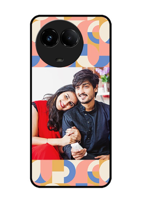 Realme C67 5G Custom Glass Phone Case - Semi - Circle Maze Pattern Design