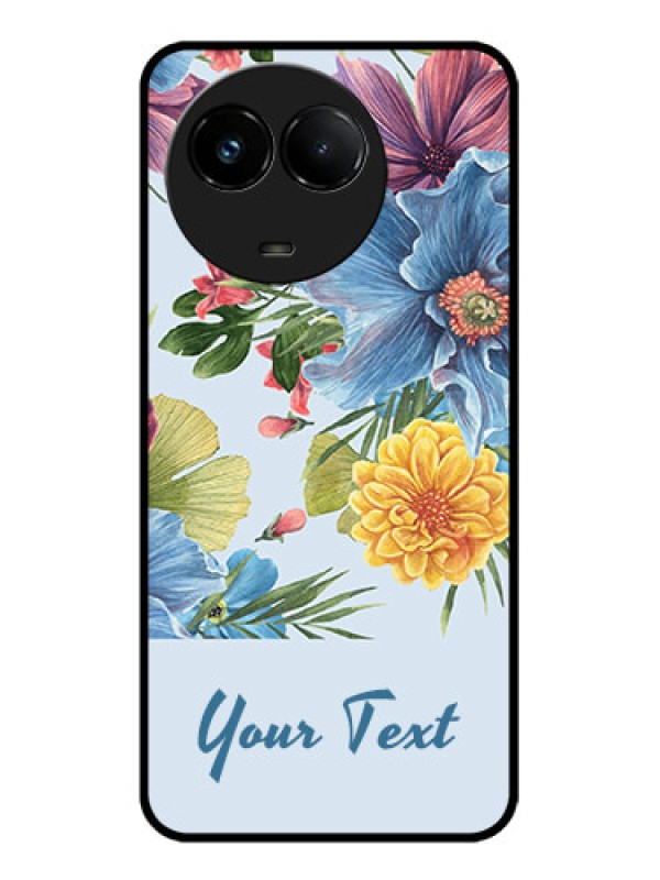 Custom Realme C67 5G Custom Glass Phone Case - Stunning Watercolored Flowers Painting Design