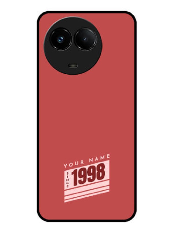 Custom Realme C67 5G Custom Glass Phone Case - Red Custom Year Of Birth Design
