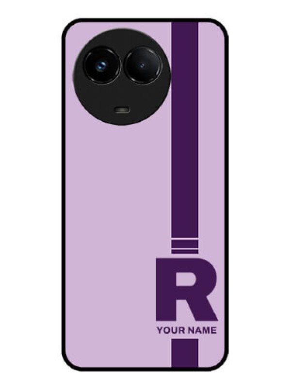 Custom Realme C67 5G Custom Glass Phone Case - Simple Dual Tone Stripe With Name Design