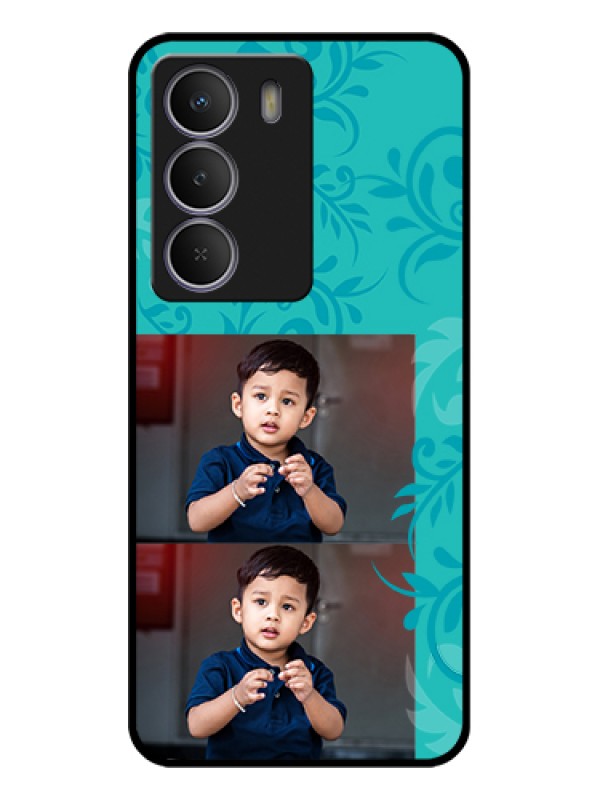 Custom Realme C71 5G Custom Glass Phone Case - With Photo And Green Floral Design