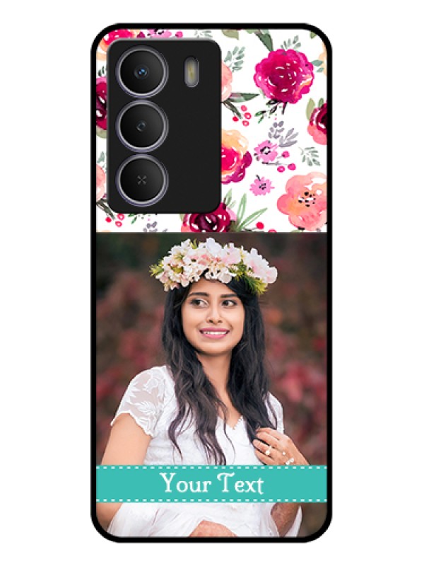 Custom Realme C71 5G Custom Glass Phone Case - Water Colors Floral Design