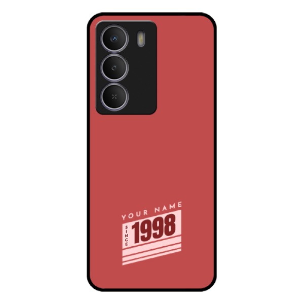 Realme C71 5G Custom Glass Phone Case - Red Custom Year Of Birth Design Realme C71 5G Custom Glass Phone Case - Red Custom Year Of Birth Design