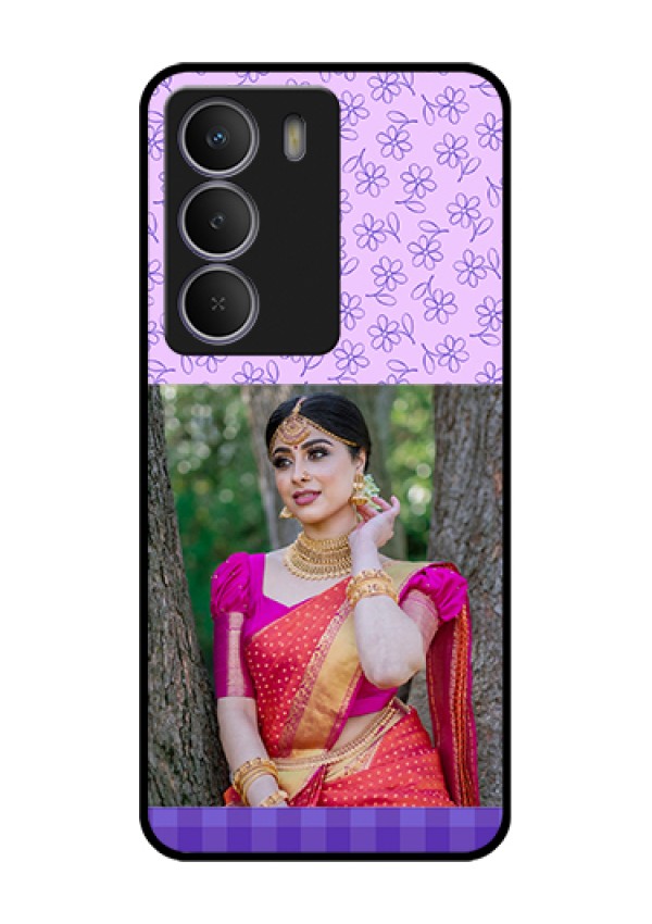 Realme C73 5G Custom Glass Phone Case - Purple Floral Design