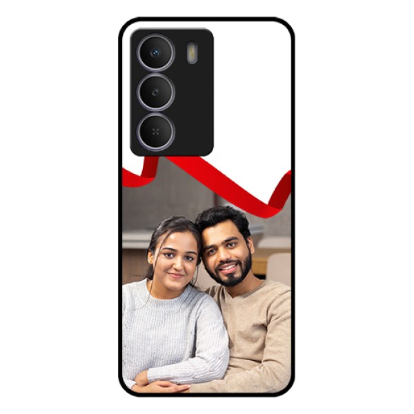 Realme C73 5G Custom Glass Phone Case - Red Ribbon Frame Design