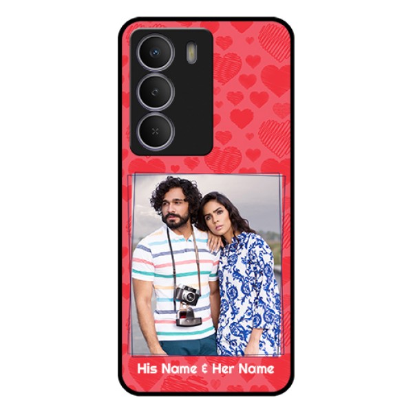 Realme C73 5G Custom Glass Phone Case - With Red Heart Symbols Design Realme C73 5G Custom Glass Phone Case - With Red Heart Symbols Design