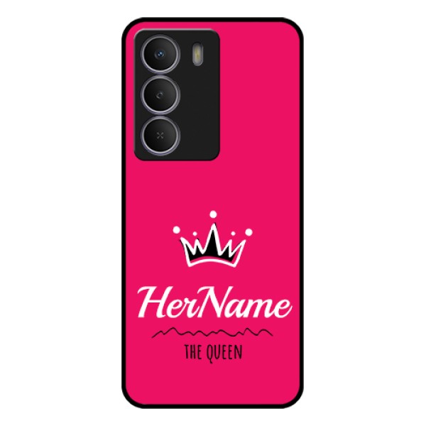Realme C73 5G Custom Glass Phone Case - Queen With Name Design Realme C73 5G Custom Glass Phone Case - Queen With Name Design