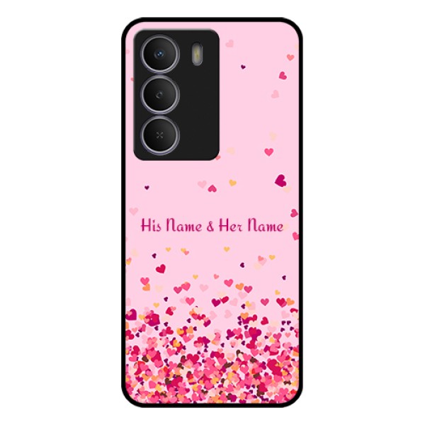 Realme C73 5G Custom Glass Phone Case - Floating Hearts Design Realme C73 5G Custom Glass Phone Case - Floating Hearts Design