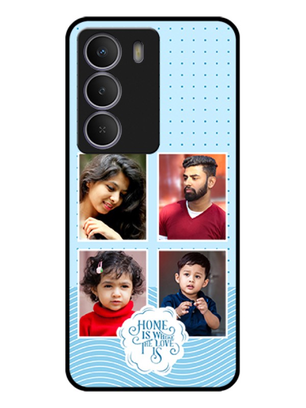 Custom Realme C73 5G Custom Glass Phone Case - Cute Love Quote With 4 Pic Upload Design