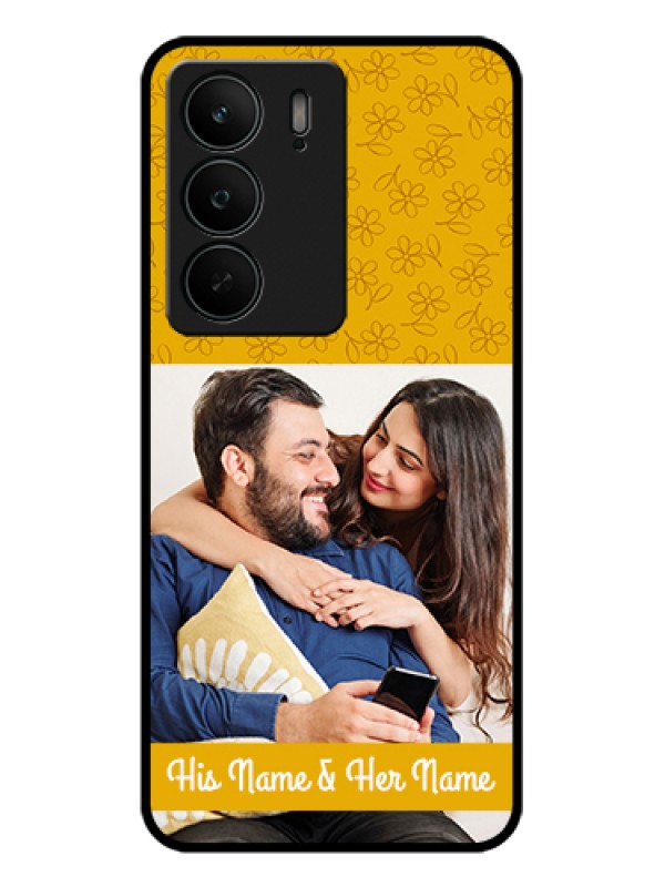 Custom Realme C75 5G Custom Glass Phone Case - Yellow Floral Design