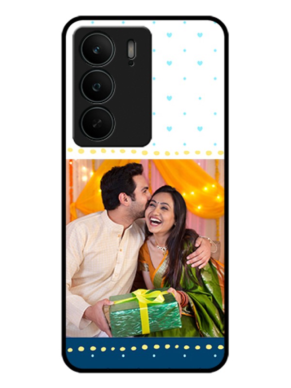 Custom Realme C75 5G Custom Glass Phone Case - White And Blue Abstract Design