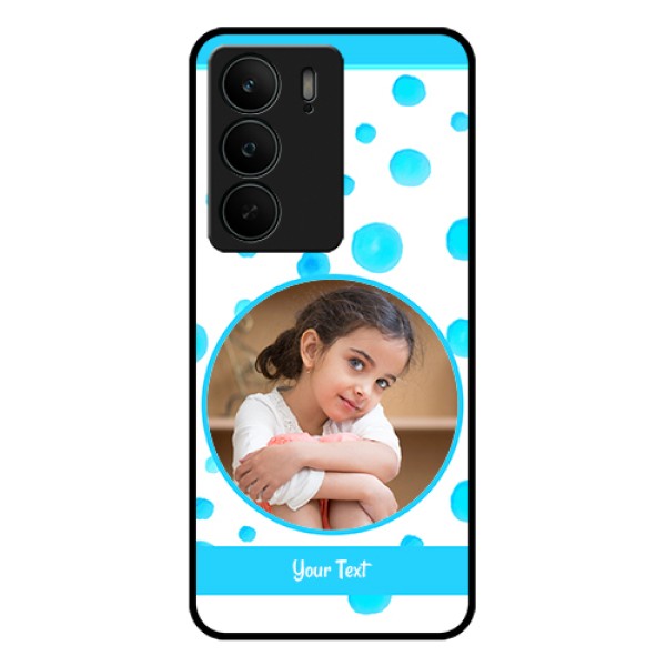 Realme C75 5G Custom Glass Phone Case - Blue Bubbles Pattern Design Realme C75 5G Custom Glass Phone Case - Blue Bubbles Pattern Design