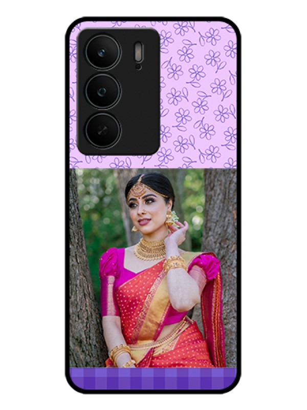 Custom Realme C75 5G Custom Glass Phone Case - Purple Floral Design