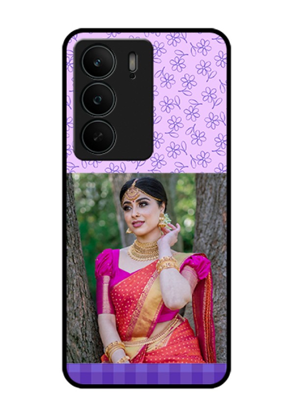 Realme C75 5G Custom Glass Phone Case - Purple Floral Design
