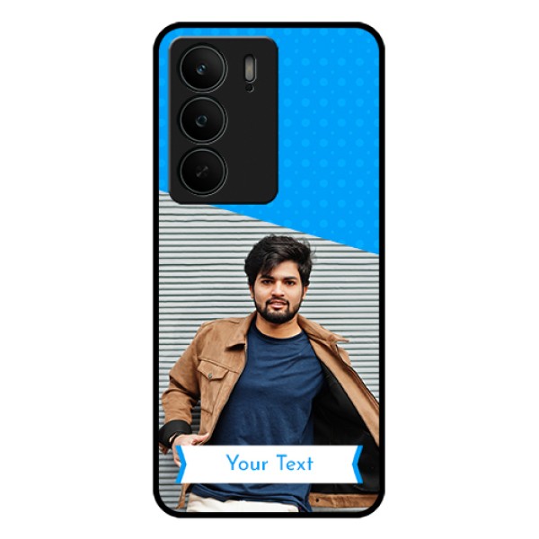 Realme C75 5G Custom Glass Phone Case - Simple Blue Color Design Realme C75 5G Custom Glass Phone Case - Simple Blue Color Design