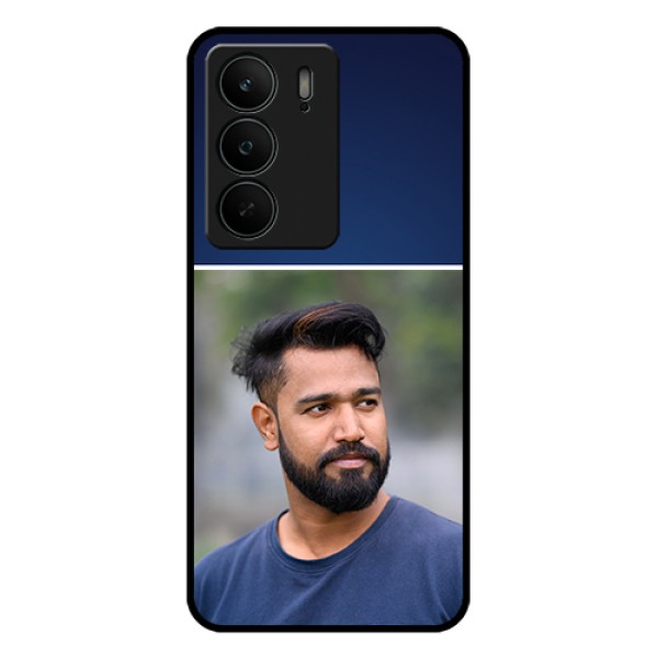 Realme C75 5G Custom Glass Phone Case - Simple Royal Blue Design Realme C75 5G Custom Glass Phone Case - Simple Royal Blue Design