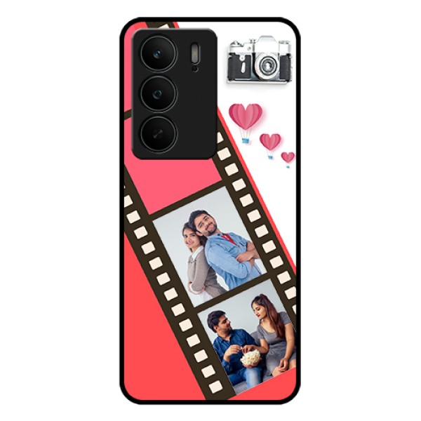 Realme C75 5G Custom Glass Phone Case - 3 Image Holder With Film Reel Realme C75 5G Custom Glass Phone Case - 3 Image Holder With Film Reel