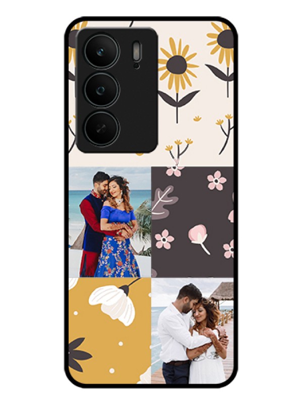 Custom Realme C75 5G Custom Glass Phone Case - 3 Images With Floral Design