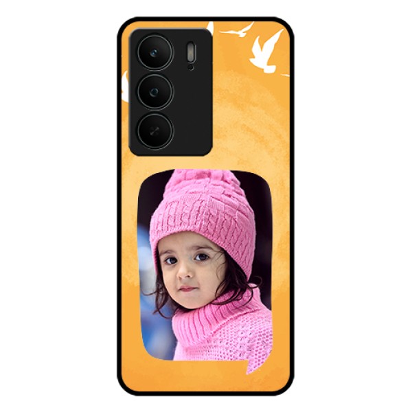 Realme C75 5G Custom Glass Phone Case - Water Color Design With Bird Icons Realme C75 5G Custom Glass Phone Case - Water Color Design With Bird Icons
