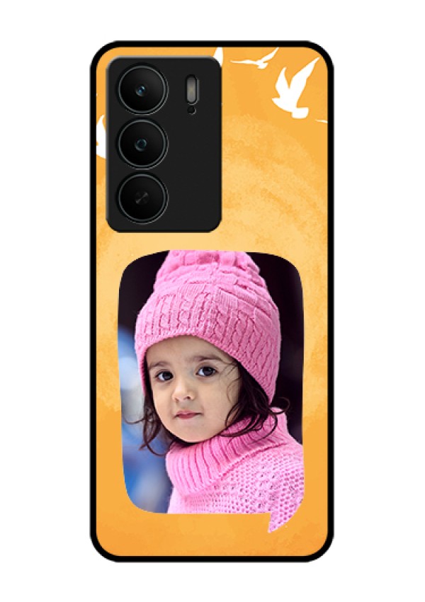 Realme C75 5G Custom Glass Phone Case - Water Color Design With Bird Icons