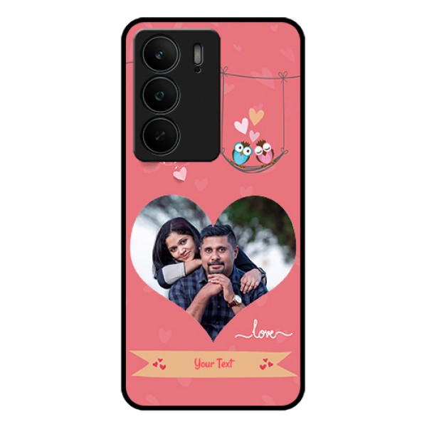 Realme C75 5G Custom Glass Phone Case - Peach Color Love Design Realme C75 5G Custom Glass Phone Case - Peach Color Love Design