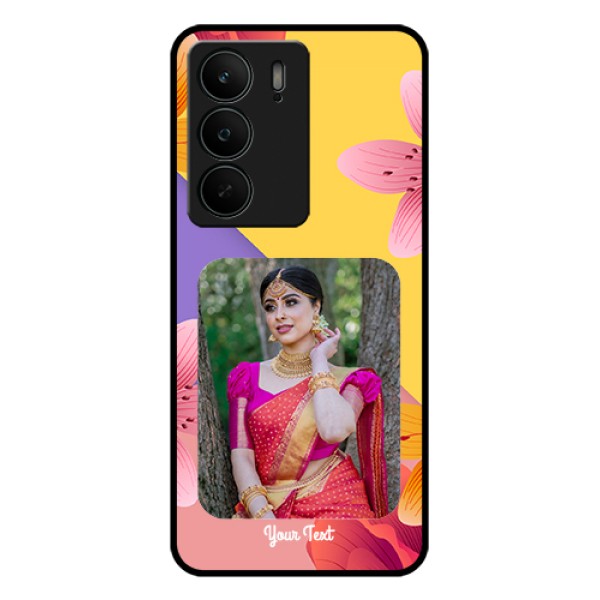 Realme C75 5G Custom Glass Phone Case - 3 Image With Vintage Floral Design Realme C75 5G Custom Glass Phone Case - 3 Image With Vintage Floral Design