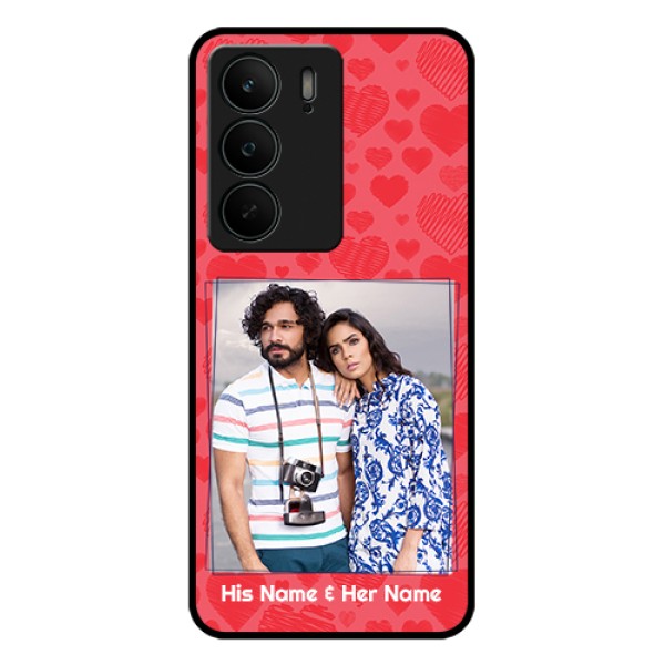 Realme C75 5G Custom Glass Phone Case - With Red Heart Symbols Design Realme C75 5G Custom Glass Phone Case - With Red Heart Symbols Design