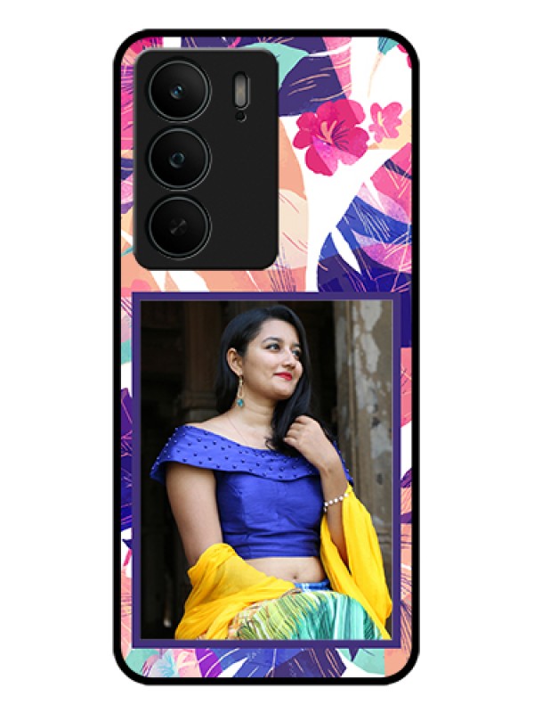 Custom Realme C75 5G Custom Glass Phone Case - Abstract Floral Design