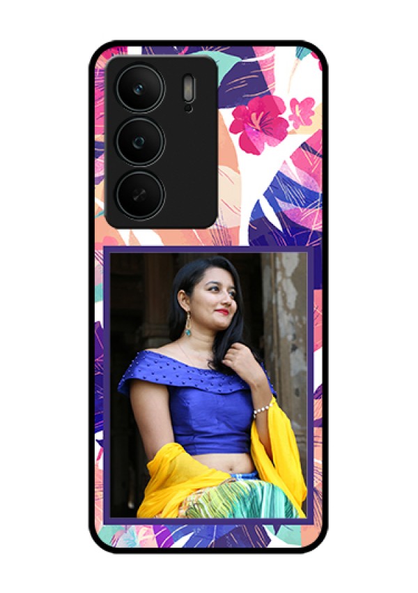 Realme C75 5G Custom Glass Phone Case - Abstract Floral Design